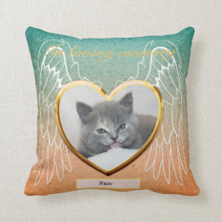 Almofada Cat Memorial Angel Wings Foto Personalizada