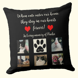 Almofada Cat Memorial Throw Pillow with Poem and Photos