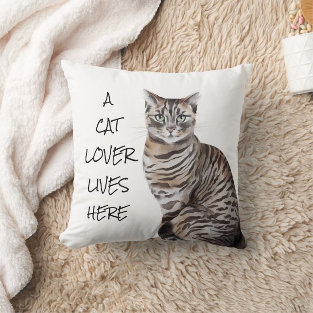 Almofada Cat Watercolor Say (Cobertor)