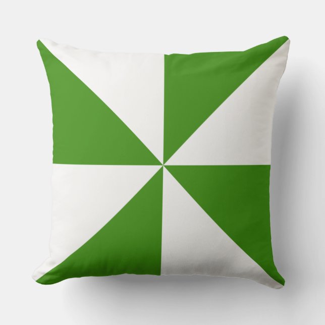 Almofada Cata-Vento Verde e Branco (Frente)