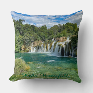 Almofada Cataratas do Krka na Croácia vista panorâmica remo