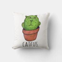 Catcus Pet Cactus Diversão Cartoon Cat Mashup