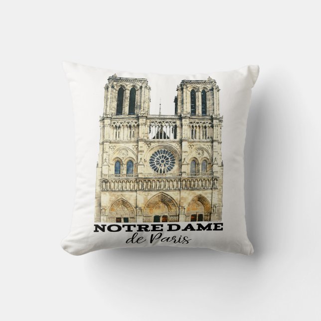 Almofada Catedral francesa Notre-Dame de Paris Souvenir (Frente)