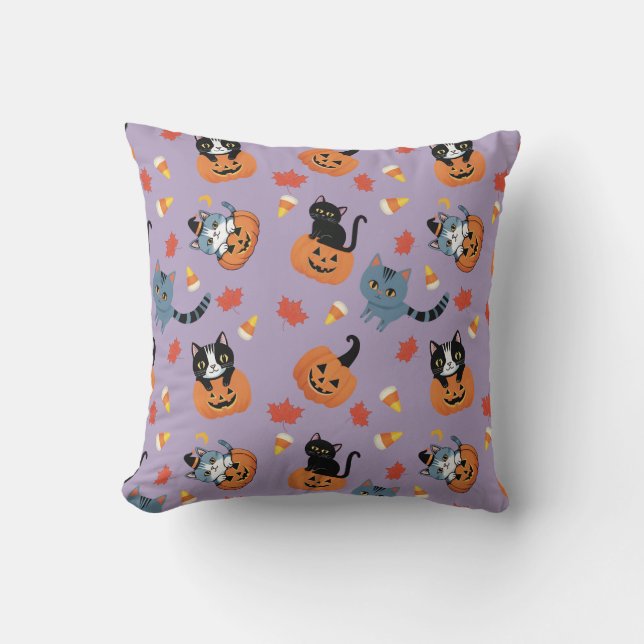 Almofada Cats 'N Pumpkins Halloween Mug (Frente)