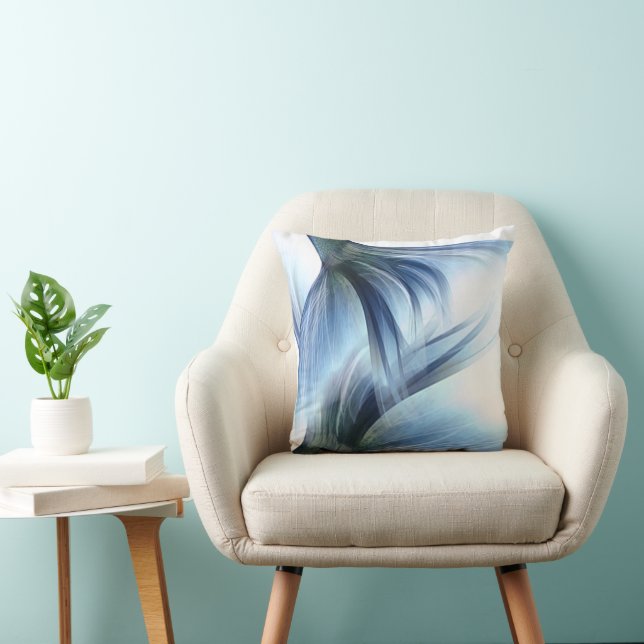 Almofada Cauda Glam de Sereia | Brilho Luster Azul Gelo Emp (Cadeira)