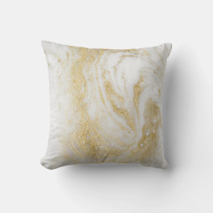 ALMOFADA CAUSÃO INSPIRADA DE PÉROLA BRANCA LUXE DOURADA