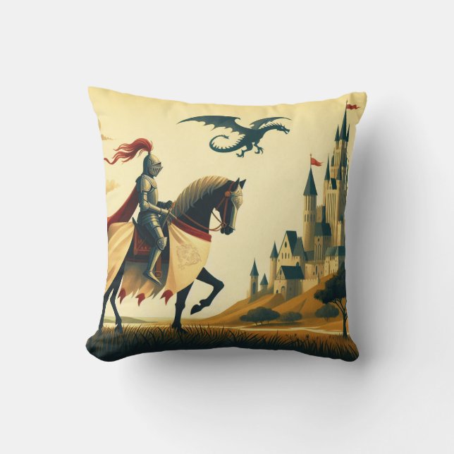 Almofada Cavaleiro medieval/wyvern  (Frente)