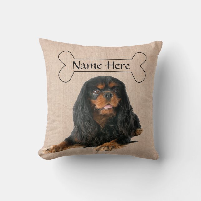 Almofada Cavaleiro Personalizado Rei Charles Spaniel Dog (Frente)