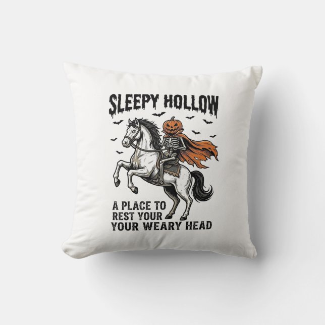 Almofada Cavaleiro Sem Cabeça Sleepy Hollow Halloween Vinta (Frente)