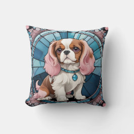 Almofada Cavalier Cute King Charles Pastel StainGlass