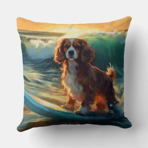 Almofada Cavalier King Beach Surfing Painting