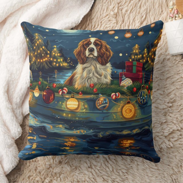 Almofada Cavalier King Charles Christmas Voyage (Cobertor)