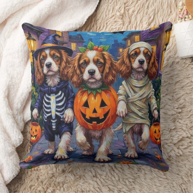 Almofada Cavalier King Charles Spaniel Halloween (Cobertor)