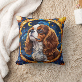 Almofada Cavalier King Charles StainGlass Night Moon