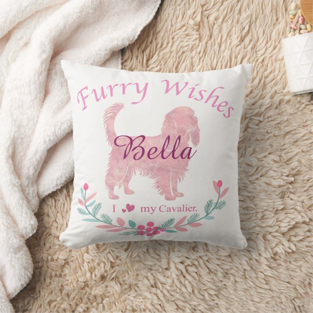 Almofada Cavalier Rosa Pastel Macio | Natal Personalizado (Cobertor)