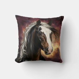 Almofada Cavalo abaixo de um céu nojento