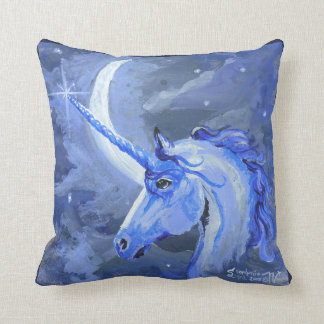 Almofada Cavalo azul roxo lunar de Pegasus das luas dos