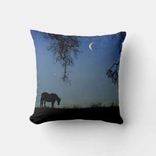 Almofada Cavalo bonito e Travesseiro decorativo de Lua