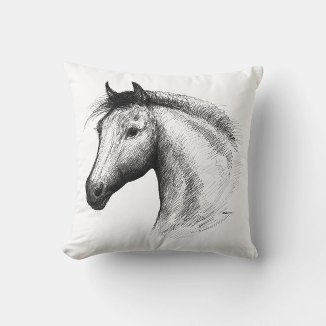 Almofada Cavalo: Branco (Frente)