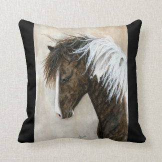 Almofada Cavalo branco preto do Pinto pelo travesseiro de