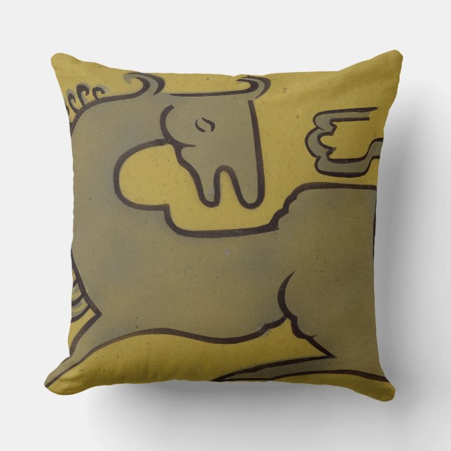 Almofada Cavalo (caneta, tinta & gouache no papel) (Frente)