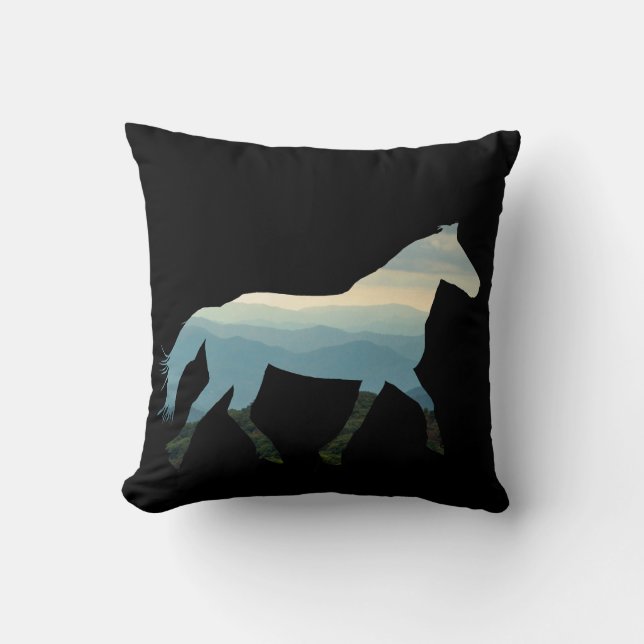 Almofada Cavalo de Cordilheira Azul (Frente)