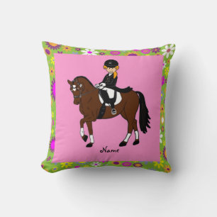 Almofada Cavalo de Dresagem e Caricatura de Rider personali