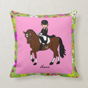 Almofada Cavalo de Dresagem e Caricatura de Rider personali