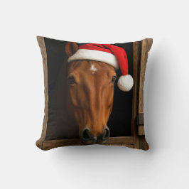 Almofada Cavalo de Natal na Janela do Estábulo