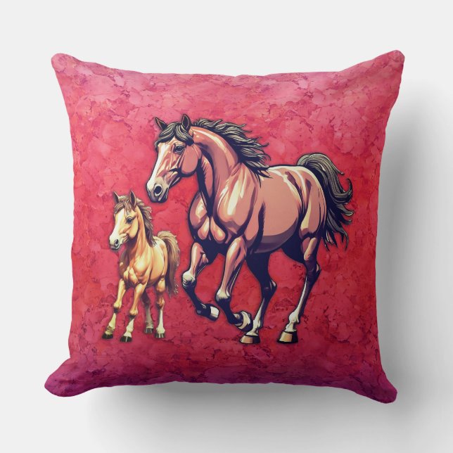 Almofada Cavalo e Pé sobre fundo texturizado (Frente)