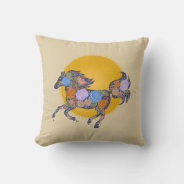Almofada Cavalo Floral Silhouette_Purple