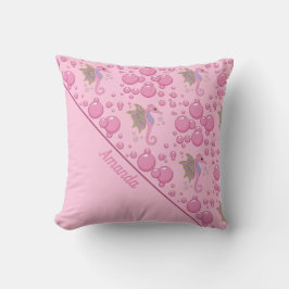 Almofada Cavalo-Mariposa em Bolhas Rosa Personalizado