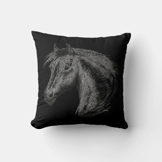 Almofada Cavalo: Preto (Frente)