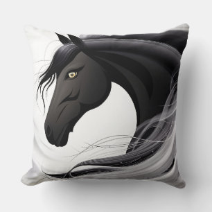 Almofada Cavalo Preto Magnífico