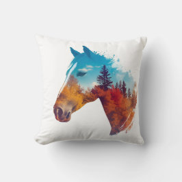 Almofada Cavalo Surreal na Floresta do outono