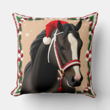 Cavalo Usando Chapéu Festivo de Papai Noel no Nata