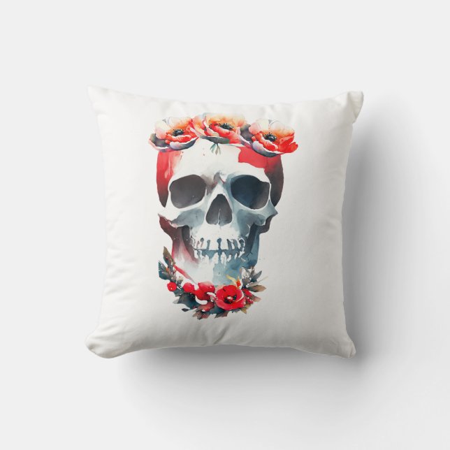 Almofada Caveira E Rosas (Frente)