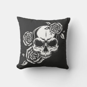 Almofada Caveira e Rosas