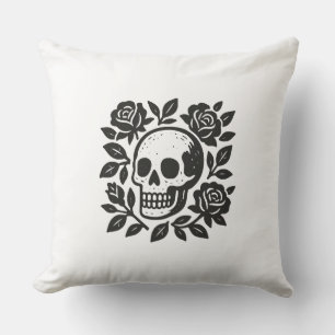 Almofada Caveira e Rosas