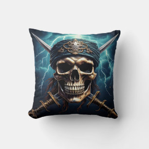 Almofada Caveira Pirata com Travesseiro decorativo de Espad