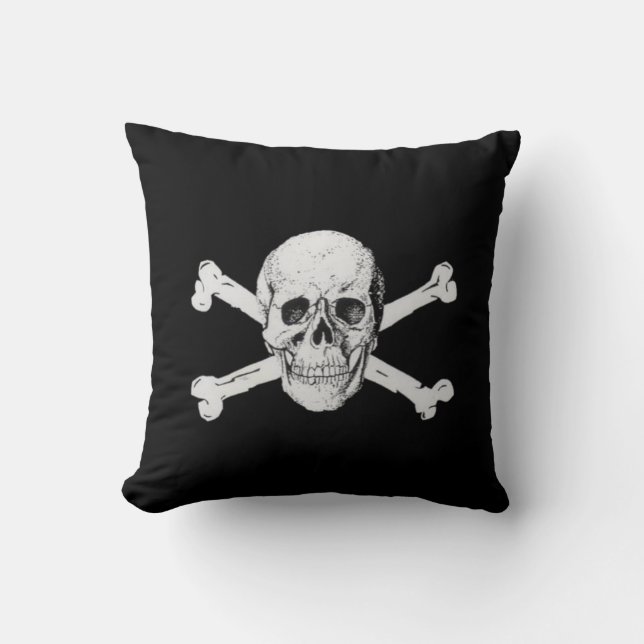 Almofada Caveira Pirata e Crossbones (Frente)