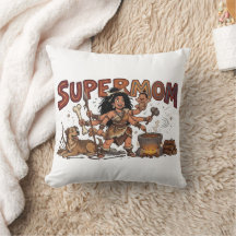 Cavernícola Engraçada Super Mãe Multitarefa Retro
