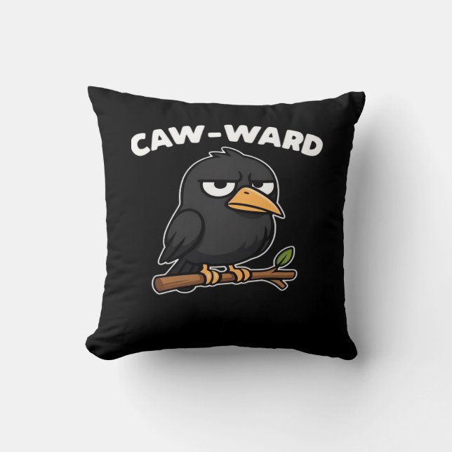 Almofada Caw-Ward Funny Quote (Frente)