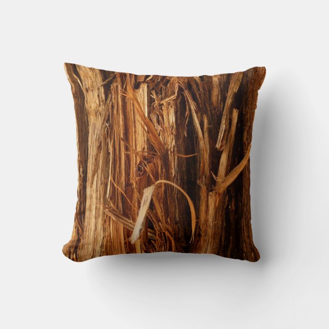 Almofada Cedar Textura de Latido de Madeira (Frente)