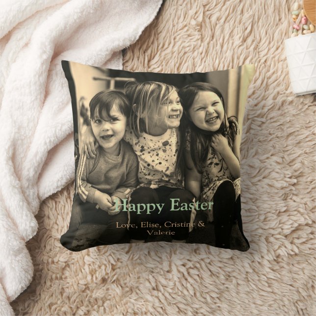 Almofada Celebração de páscoa adicionar felz pascoa de foto (Cobertor)