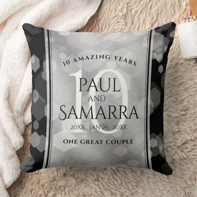 Almofada Celebração do Aniversário de Casamento de 10 Tin (Cobertor)