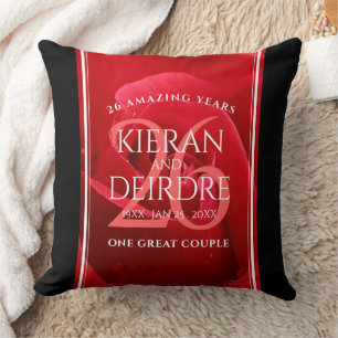 Almofada Celebração do Aniversário de Casamento do Rosa Ele