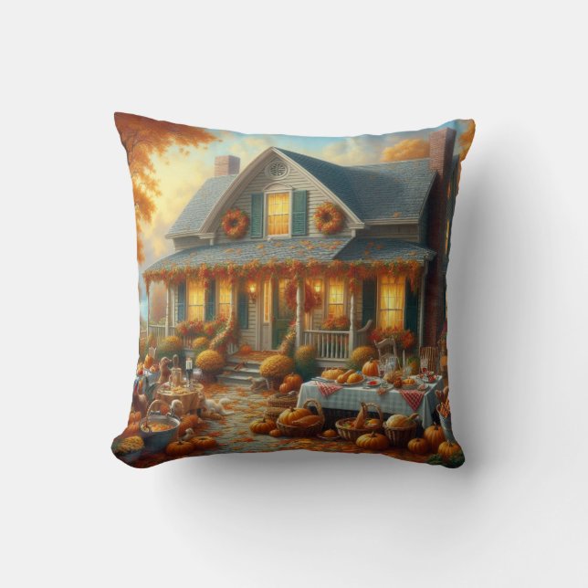 Almofada Celebrar a recompensa do outono com o Charme Cozy (Frente)