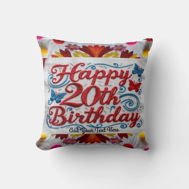 Almofada Celebrar com um Travesseiro decorativo de aniversá (Frente)