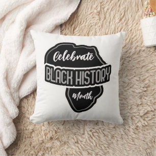 Almofada Celebrar o Mês da História Negra em Branco